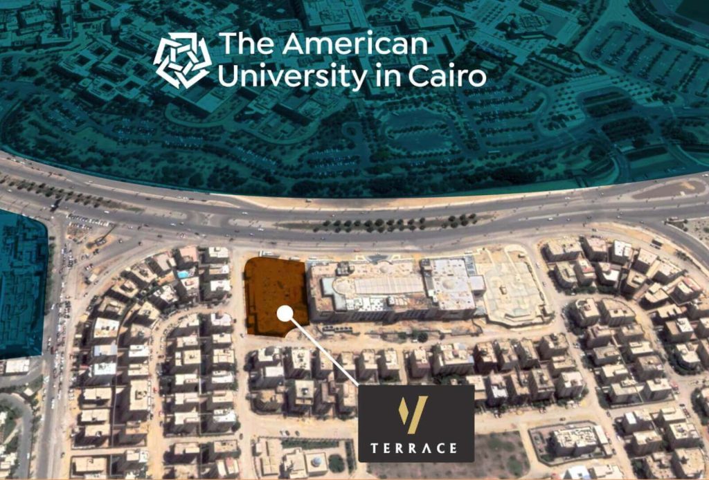 Map V Terrace Mall front of AUC New Cairo - موقع في تراس مول التجمع الخامس